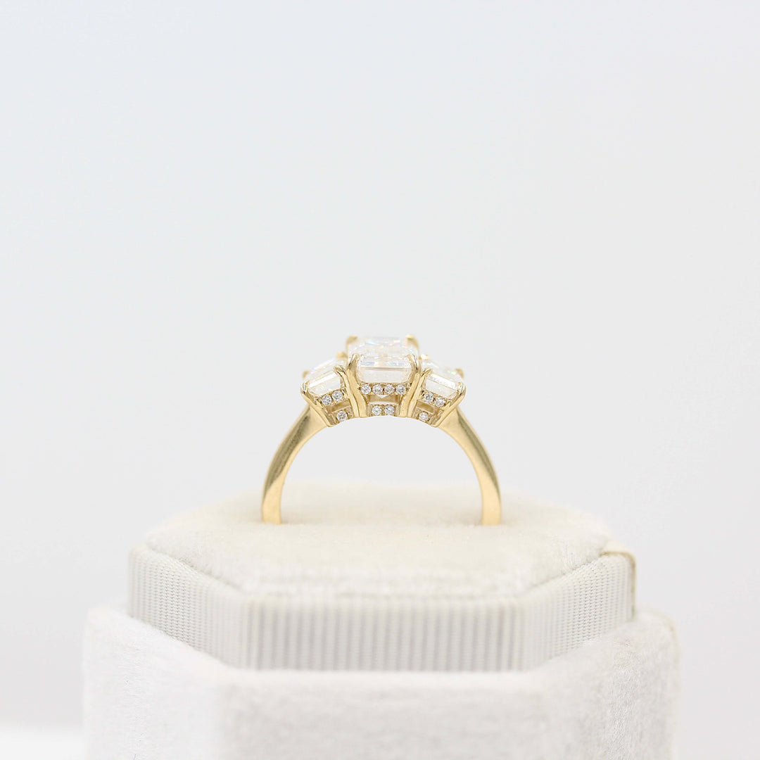 14k Yellow Gold The Kendall Hidden Halo Ring in Yellow Gold with 3ct Moissanite