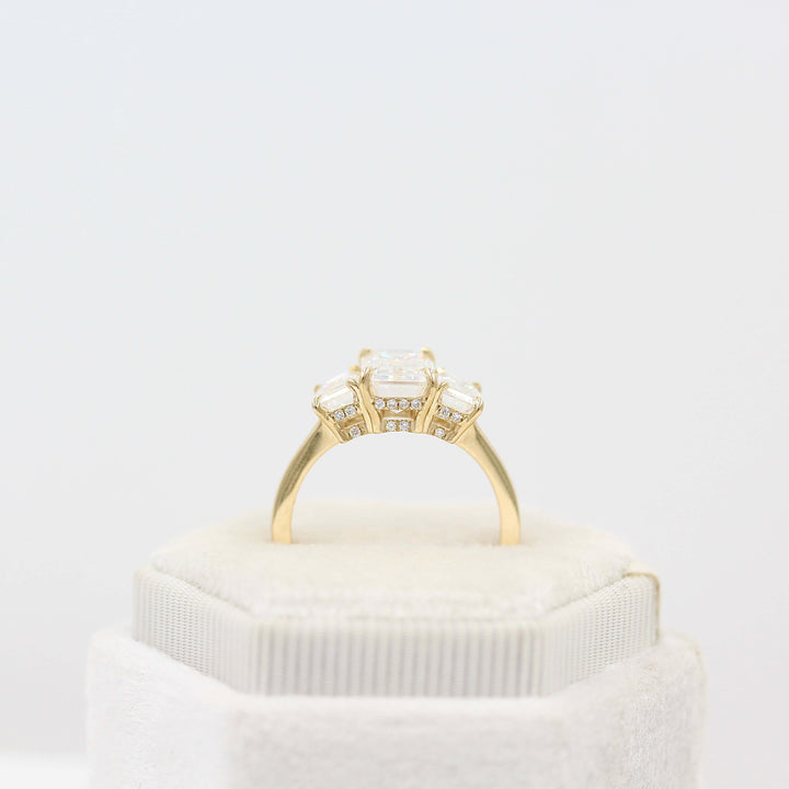 14k Yellow Gold The Kendall Hidden Halo Ring in Yellow Gold with 3ct Moissanite