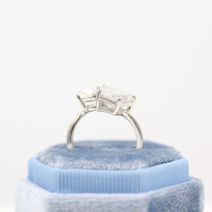 Ready to Ship Ring 14k White Gold La Grande Toi Et Moi Ring in White Gold with 6ct Moissanite
