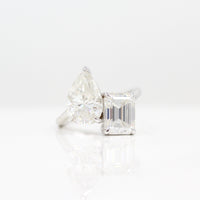 Ready to Ship Ring 14k White Gold La Grande Toi Et Moi Ring in White Gold with 6ct Moissanite