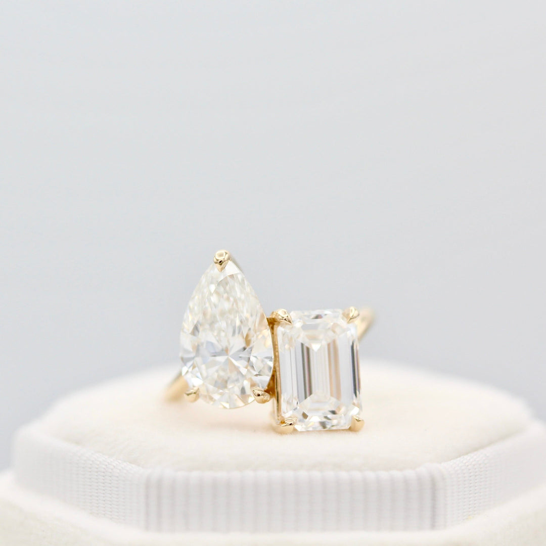 Ready to Ship Ring 14k Yellow Gold La Grande Toi Et Moi Ring in Yellow Gold with 6ct Moissanite