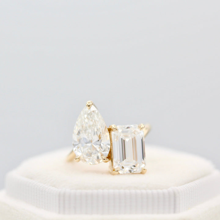 Ready to Ship Ring 14k Yellow Gold La Grande Toi Et Moi Ring in Yellow Gold with 6ct Moissanite