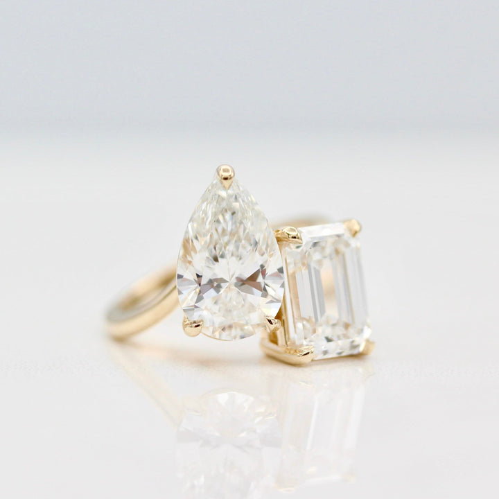 Ready to Ship Ring 14k Yellow Gold La Grande Toi Et Moi Ring in Yellow Gold with 6ct Moissanite