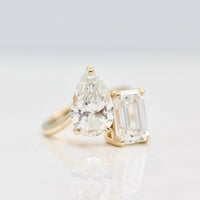 Ready to Ship Ring 14k Yellow Gold La Grande Toi Et Moi Ring in Yellow Gold with 6ct Moissanite