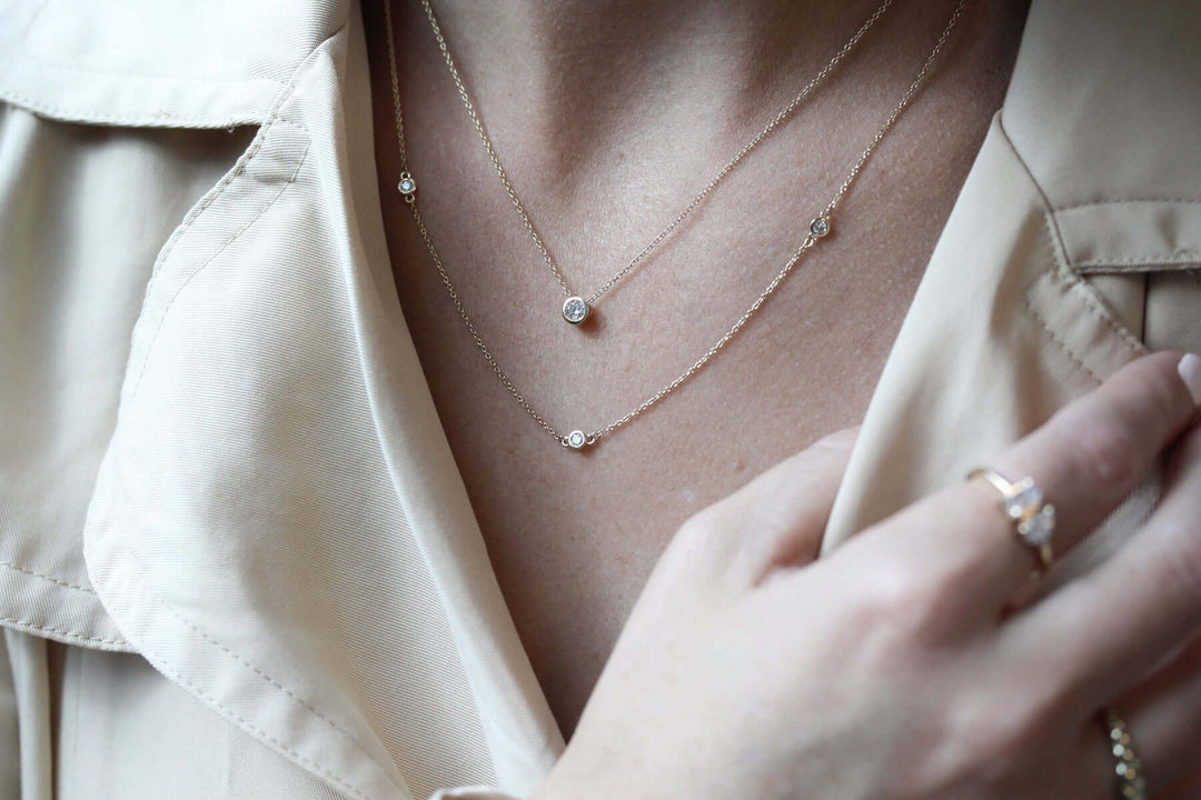 Necklace Diamond Station Necklace