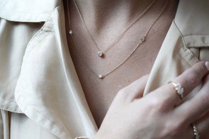 Necklace Diamond Station Necklace