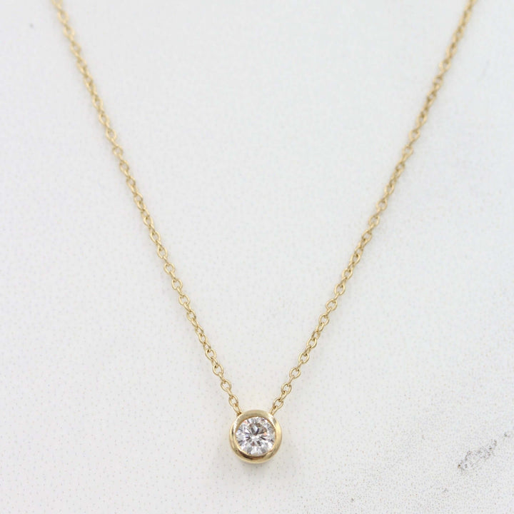 Lab grown diamond bezel necklace