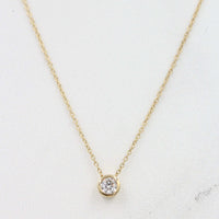 Lab grown diamond bezel necklace