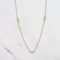 Necklace 14k Yellow Gold Diamond Station Necklace in Yellow Gold