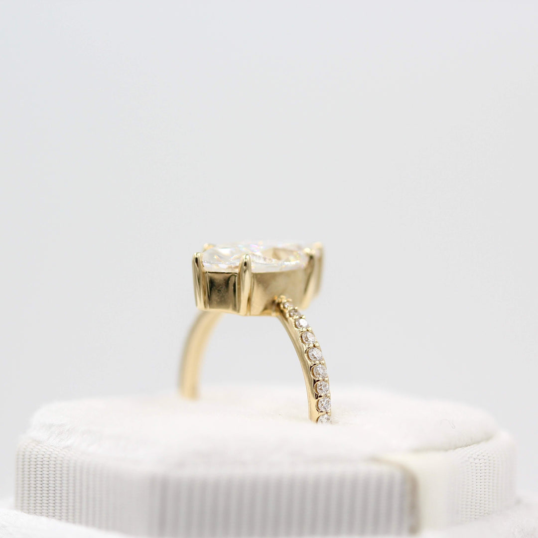 Maisie ring (marquise) on a white velvet ring box