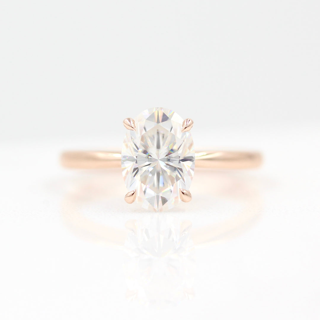The Margot Ring (Oval) in Rose Gold against a white background