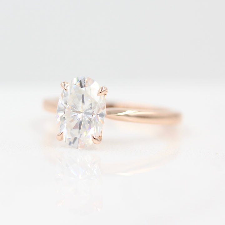 The Margot Ring (Oval) in Rose Gold against a white background