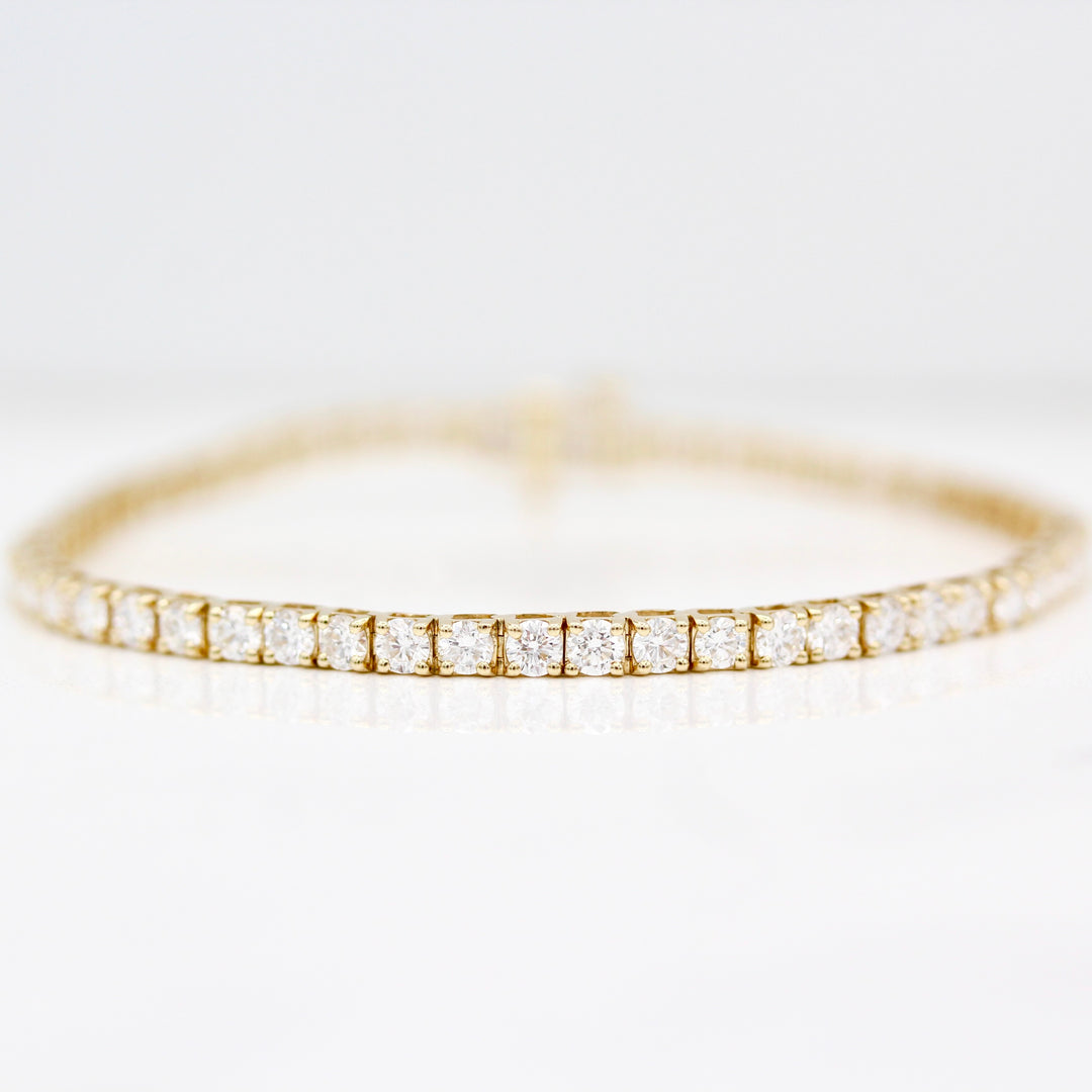 The 5ct Classic Lab-Grown Diamond Tennis Bracelet 7" in Yellow Gold