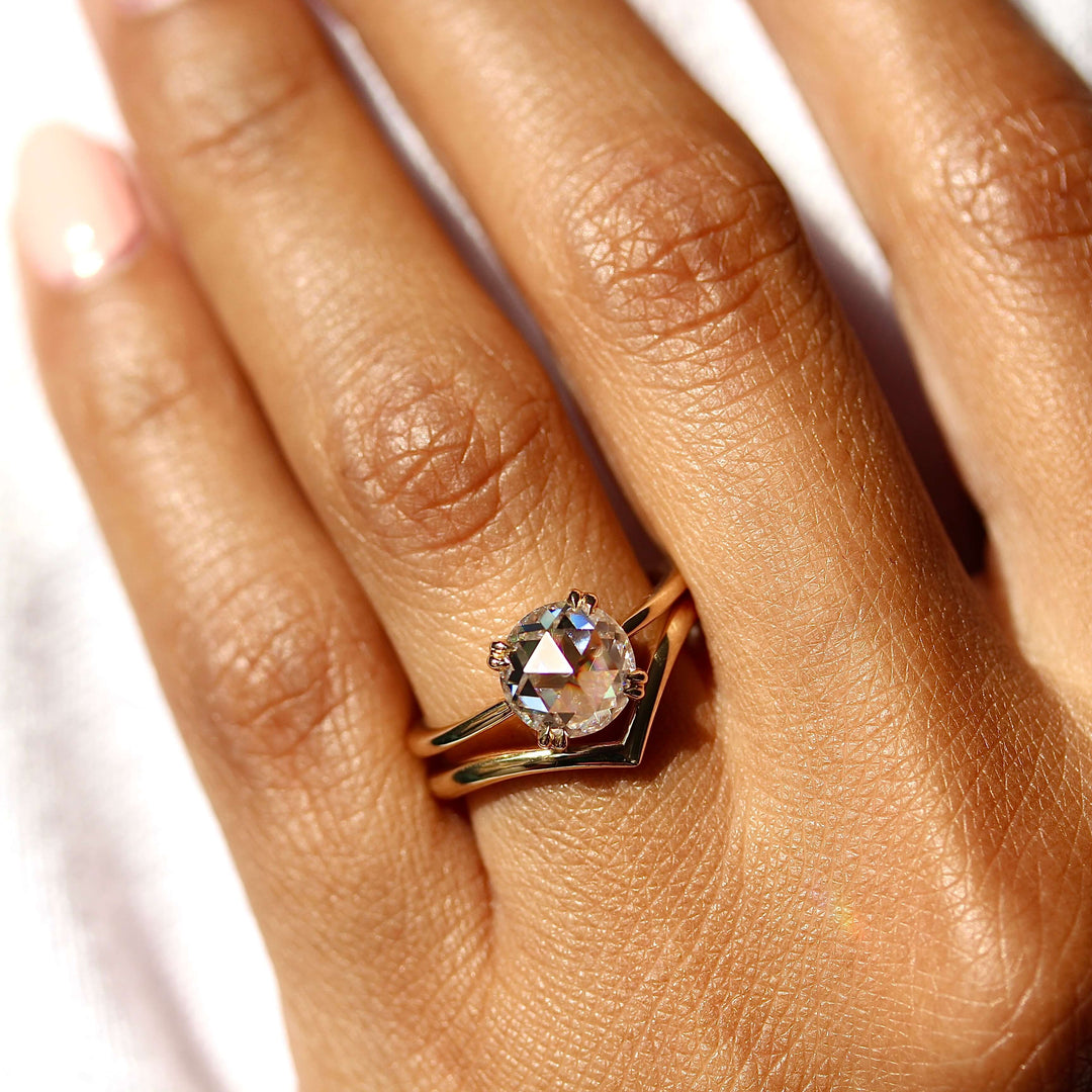 Ready to Ship Ring 14k Yellow Gold The Nora Ring (Round) in Yellow Gold with 2ct Moissanite