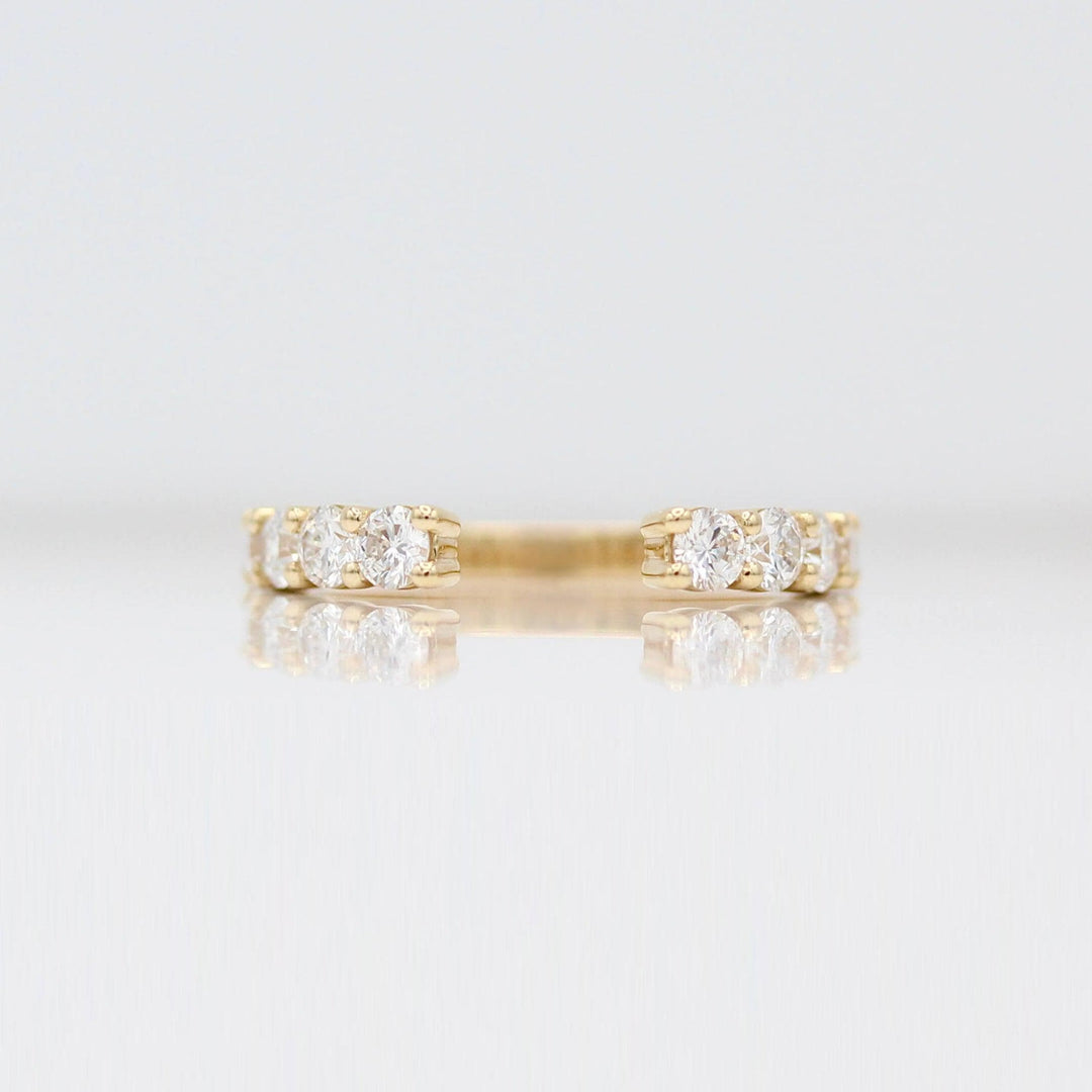 The Open Lexington Wedding Band in Yellow Gold against a white background