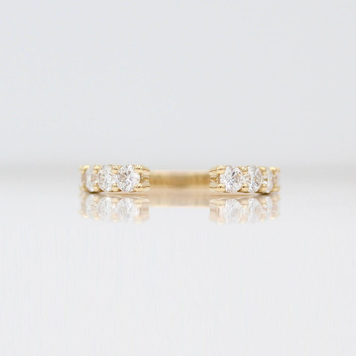 The Open Lexington Wedding Band in Yellow Gold against a white background