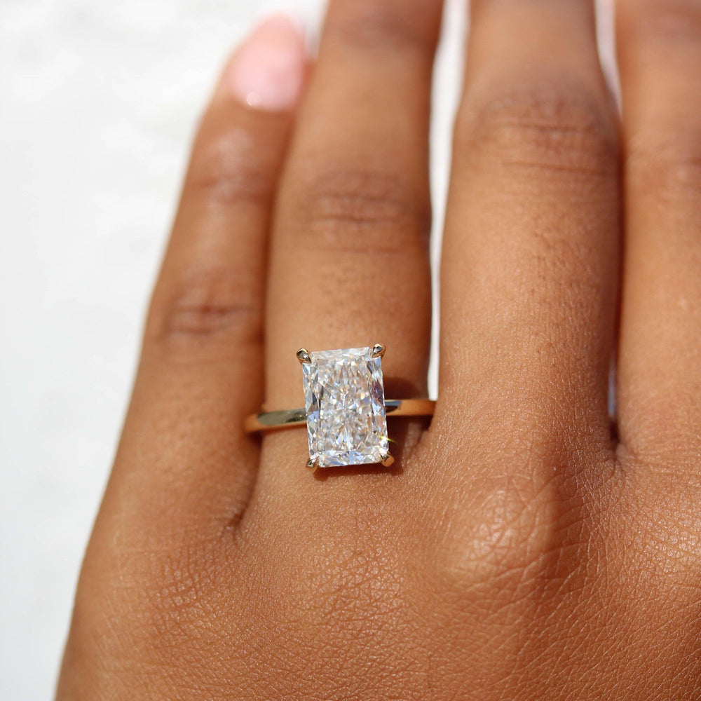 Radiant Diamond Engagement Ring on a hand