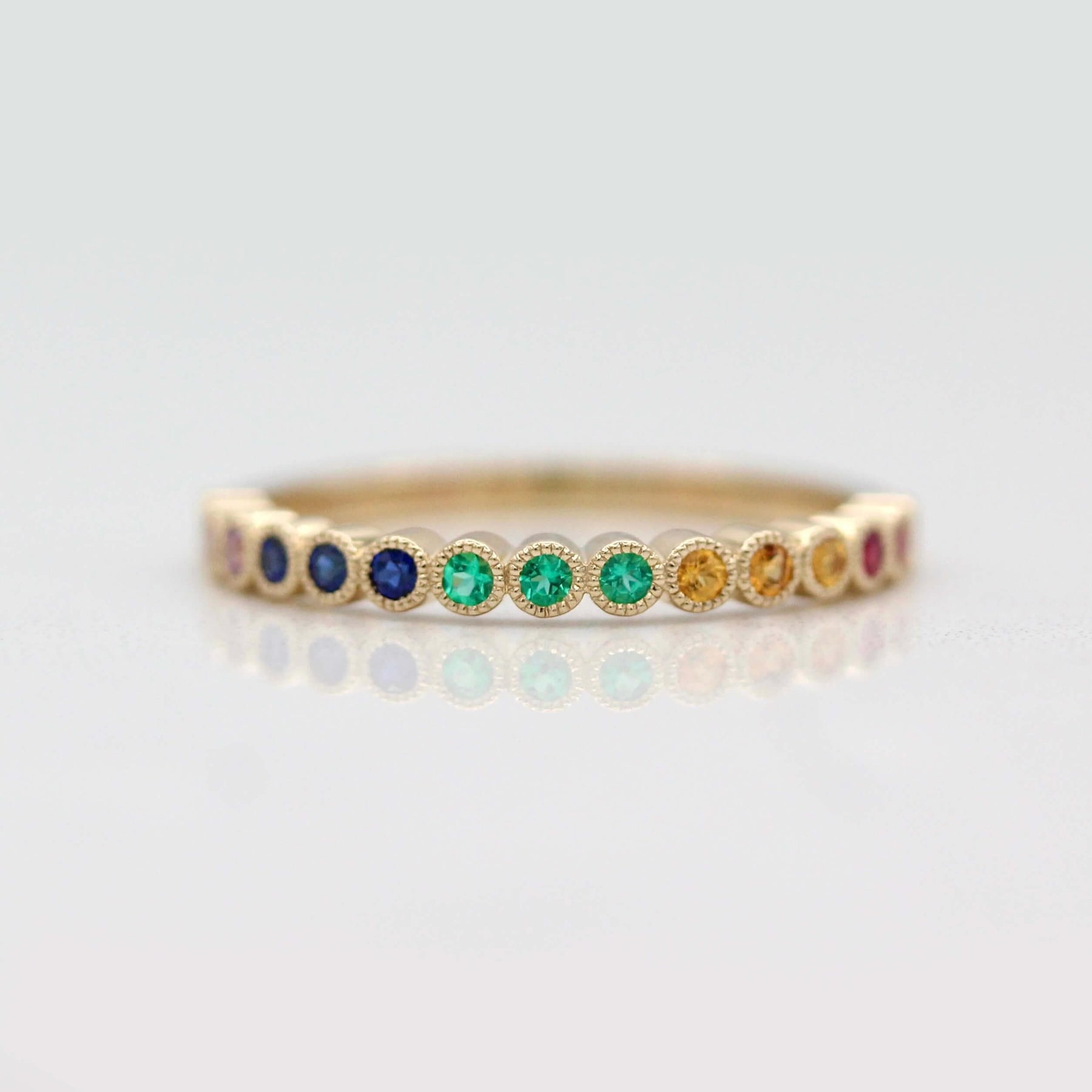 Ppride Ring Rainbow Pride Ring | Created Gemstone Ring | Taylor Custom Rings