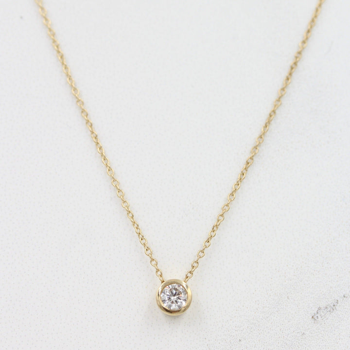 Necklace 14k Yellow Gold / 1/4ct 1/4ct Diamond Bezel Necklace in Yellow Gold