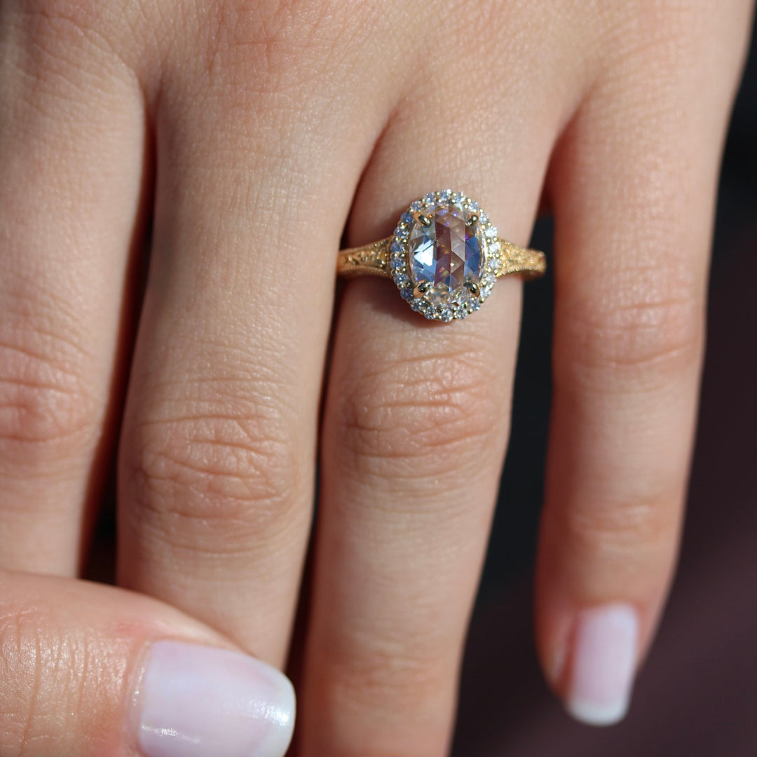 The Sabrina Engagement Ring (Rose Cut Oval)