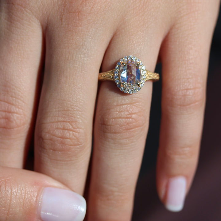 The Sabrina Engagement Ring (Rose Cut Oval)