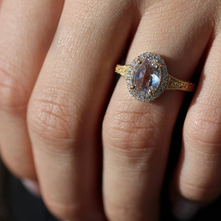 The Sabrina Engagement Ring (Rose Cut Oval)