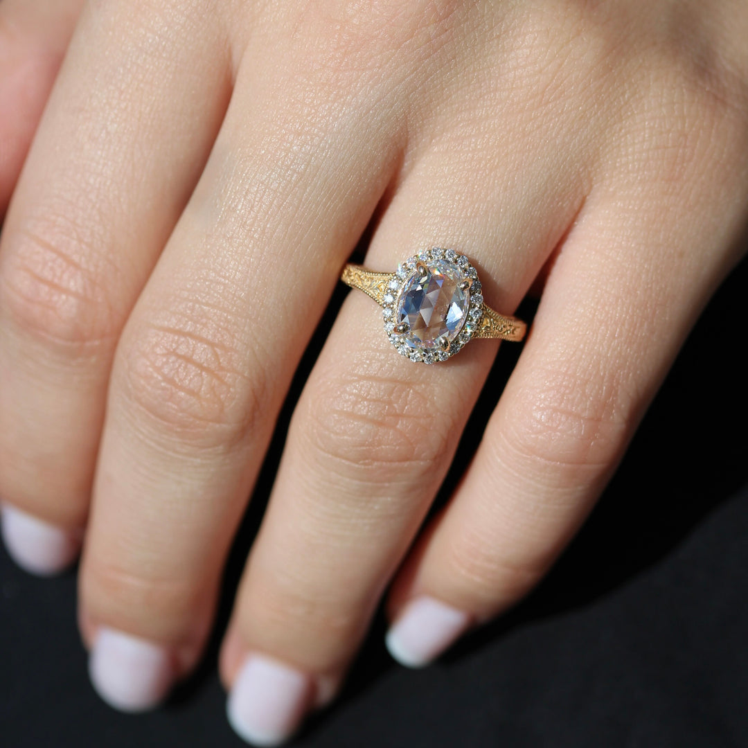The Sabrina Engagement Ring (Rose Cut Oval)