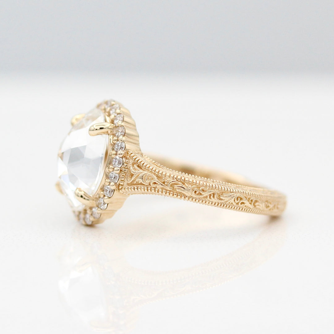 The Sabrina Engagement Ring (Rose Cut Oval)