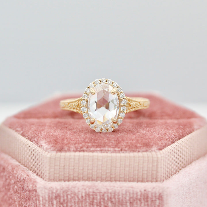 The Sabrina Engagement Ring (Rose Cut Oval)