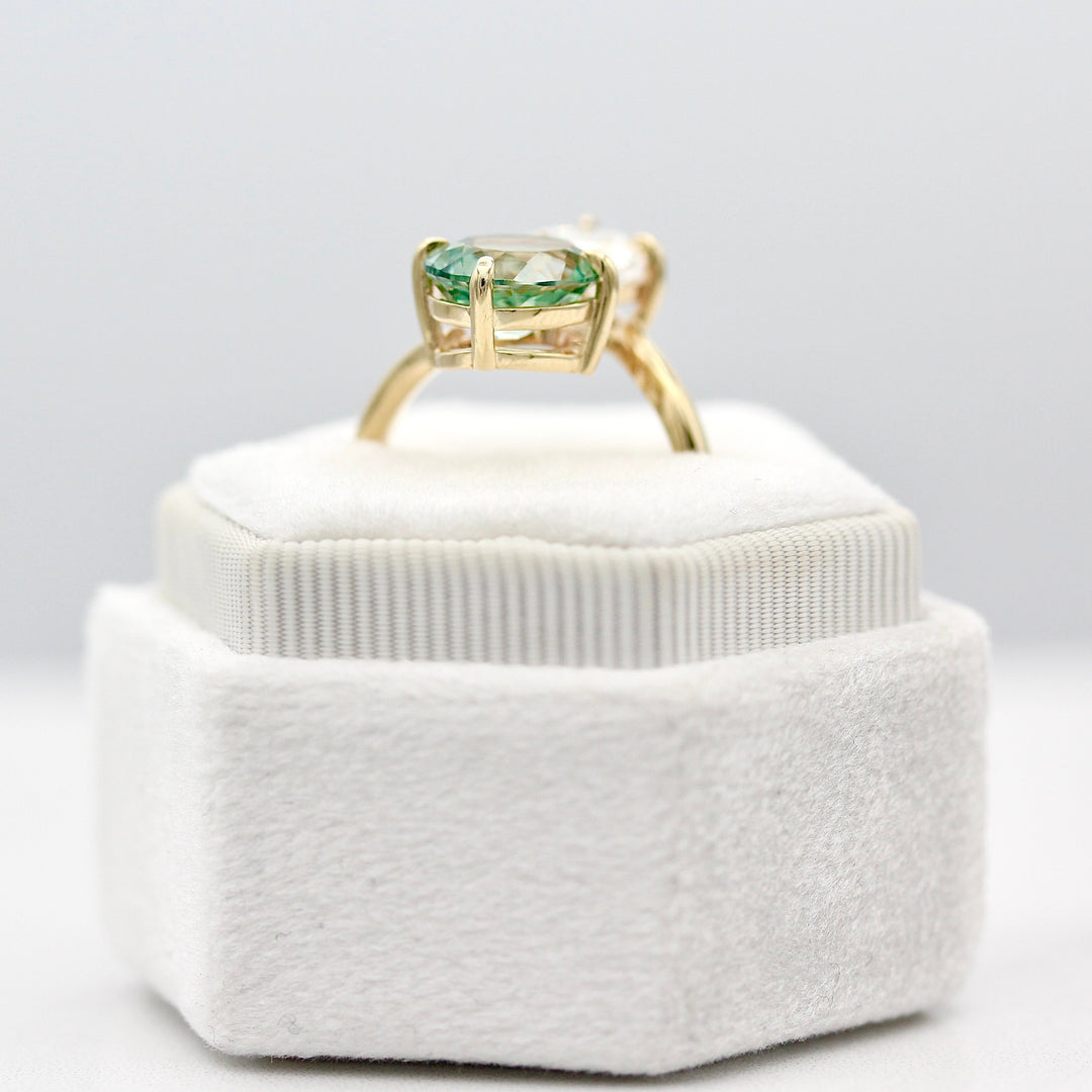 Toi Et Moi Sage Green Sapphire Bypass Ring