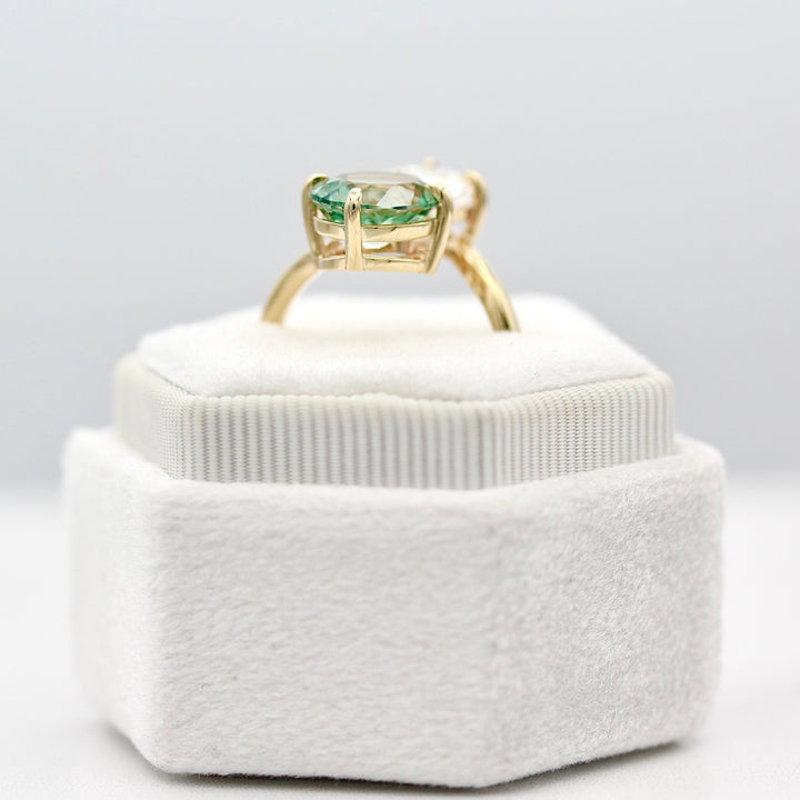 Toi Et Moi Sage Green Sapphire Bypass Ring