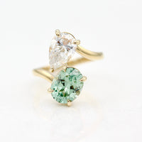 Toi Et Moi Sage Green Sapphire Bypass Ring