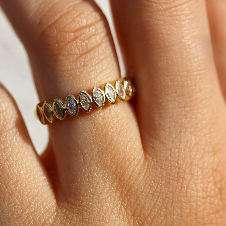 Wedding Band The Sammy Wedding Band (Marquise) on a Hand