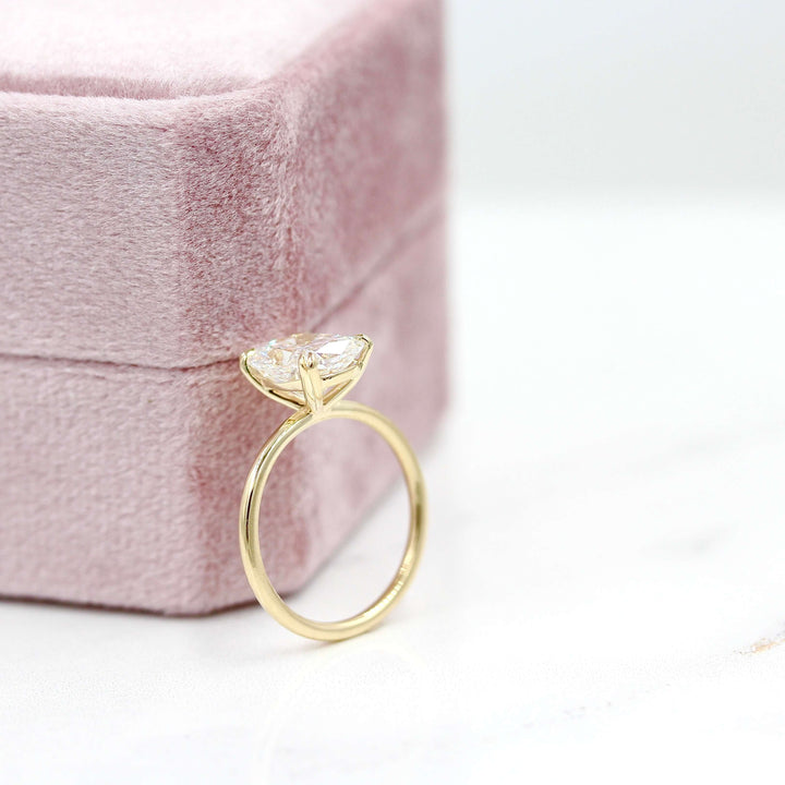 Engagement Ring Lab-Grown Diamond / 14k Yellow Gold / 3.06ct The Serena Ring (Elongated Cushion) in Yellow Gold with 3.06ct Lab-Grown Diamond