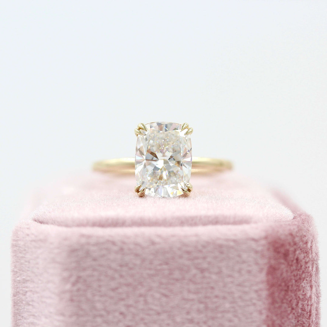 Engagement Ring Lab-Grown Diamond / 14k Yellow Gold / 3.06ct The Serena Ring (Elongated Cushion) in Yellow Gold with 3.06ct Lab-Grown Diamond