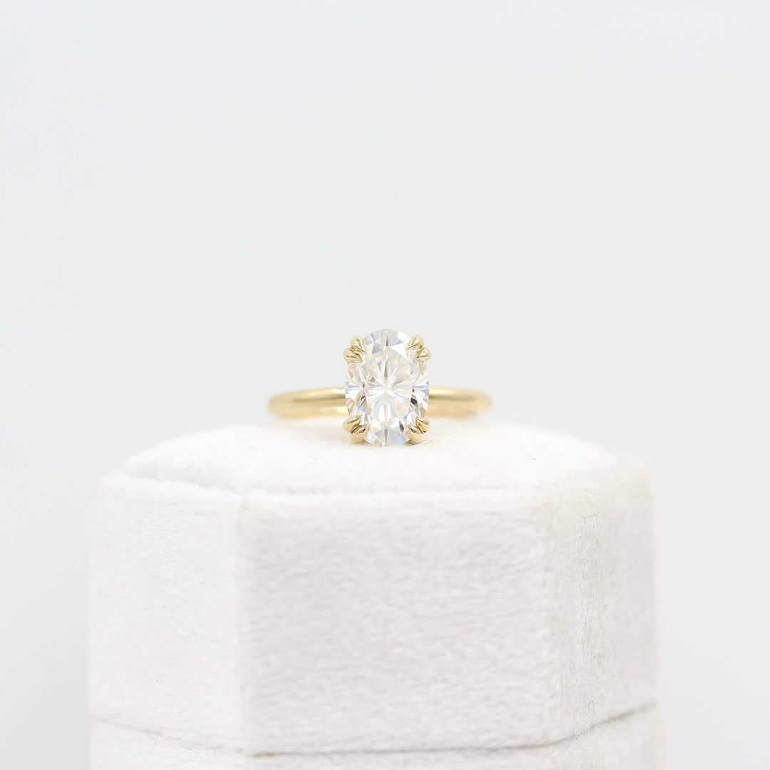 The Serena Ring (Oval) in Yellow Gold with 2ct Moissanite
