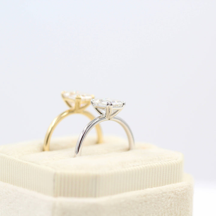 Ready to Ship Ring 14k Yellow Gold The Serena Ring (Emerald) in Yellow Gold with 1.75ct Moissanite