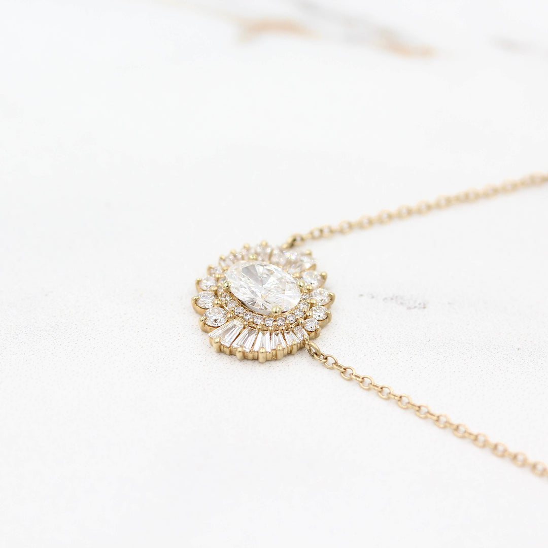 Necklace 14k Yellow Gold The Soleil Pendant in Yellow Gold with 1.04ct Lab-Grown Diamond