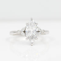 The Sophia Ring (Marquise) in white gold against a white background