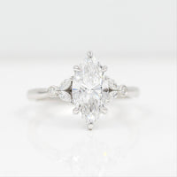 The Sophia Ring (Marquise) in white gold against a white background