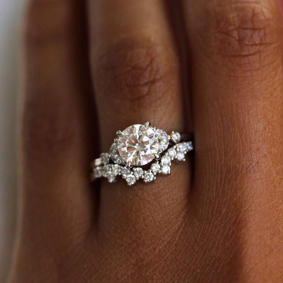 Stone Engagement Ring With Diamond Wedding Band The Nova Wedding