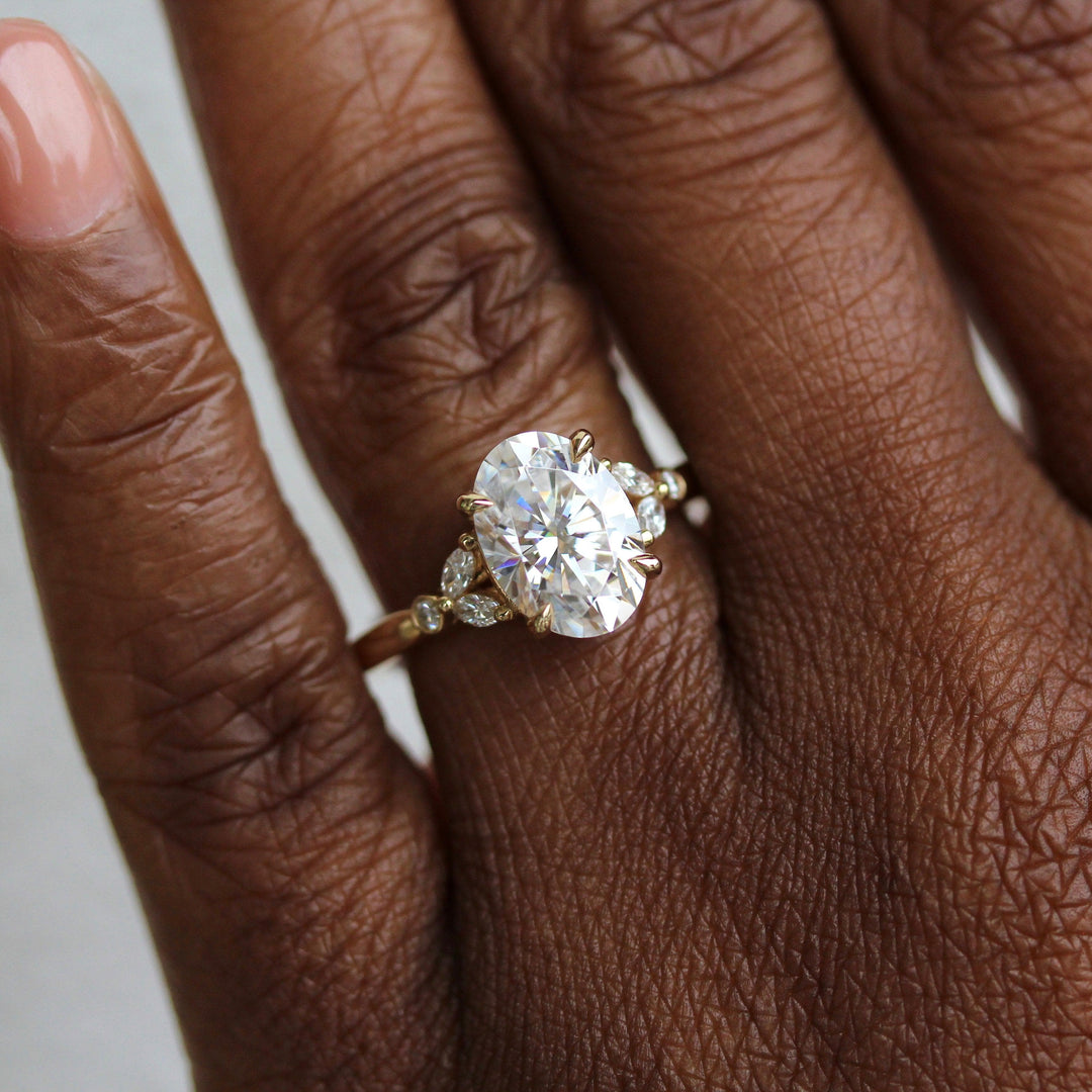 Ready to Ship Ring 14k Yellow Gold The Sophia Ring (Oval) in Yellow Gold with 2ct Moissanite