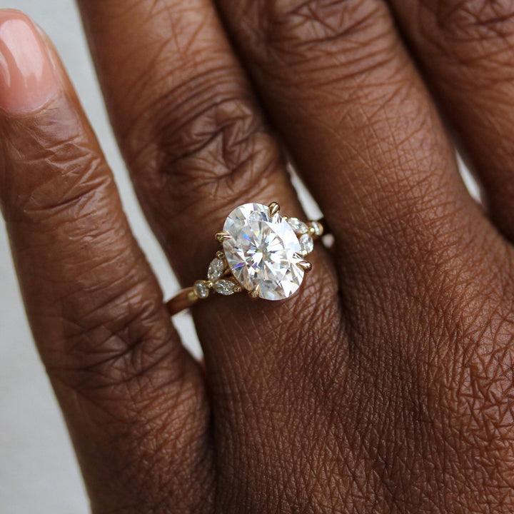 Ready to Ship Ring 14k Yellow Gold The Sophia Ring (Oval) in Yellow Gold with 2ct Moissanite