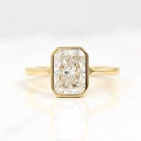 2ct radiant lab-grown diamond engagement ring with delicate pinched band