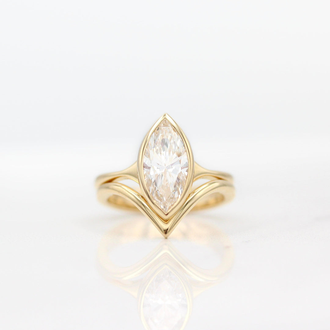 Ready to Ship Ring 14k Yellow Gold The Stevie Ring (Marquise) in Yellow Gold with 2ct Lab-Grown Diamond