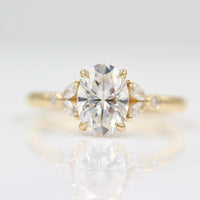 The Sophia Ring - Lab Grown Diamond in yellow gold against a white background