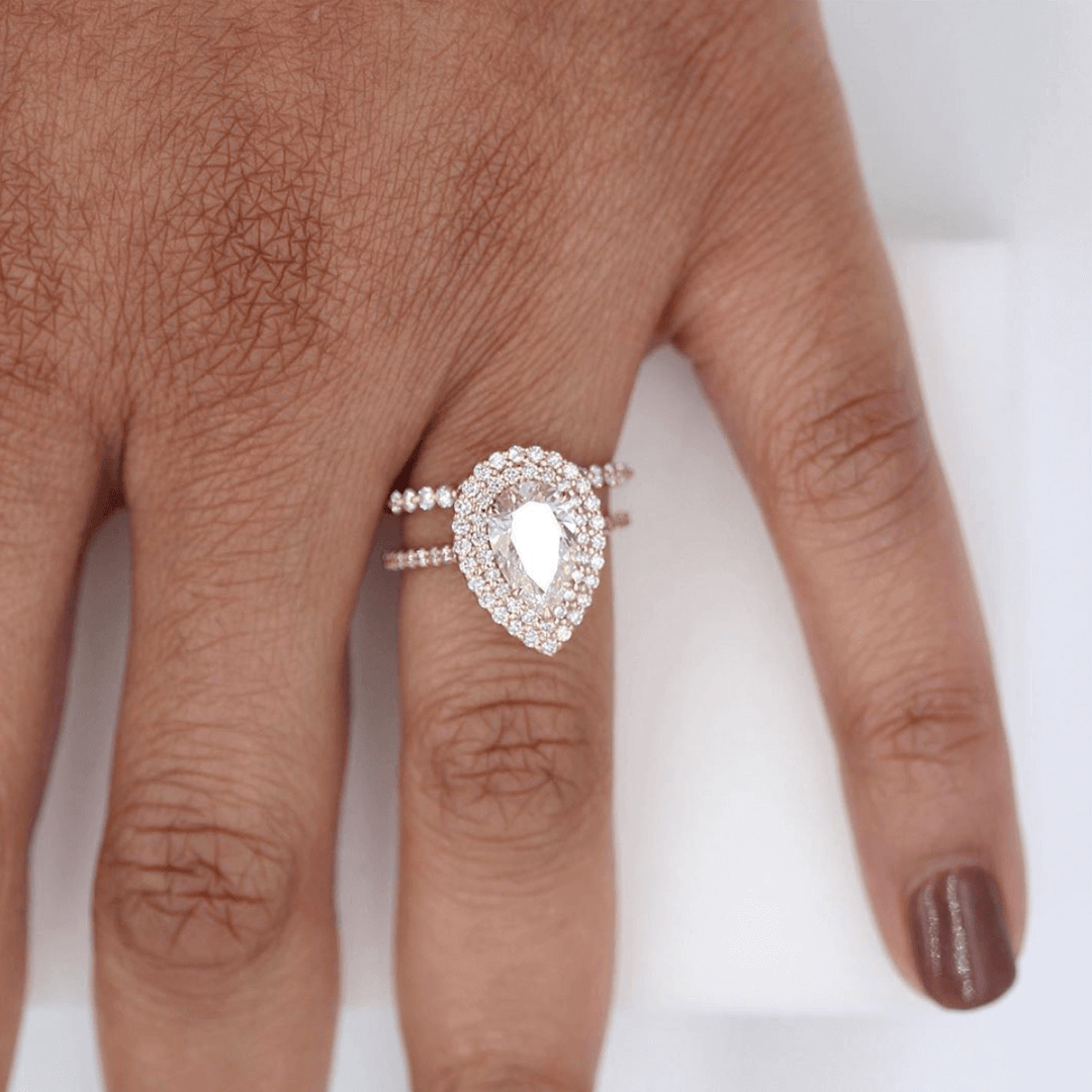 The Double-Halo Carly Ring - Lab Grown Diamond