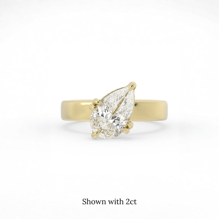 The Bettina Hidden Halo Engagement Ring (Pear)