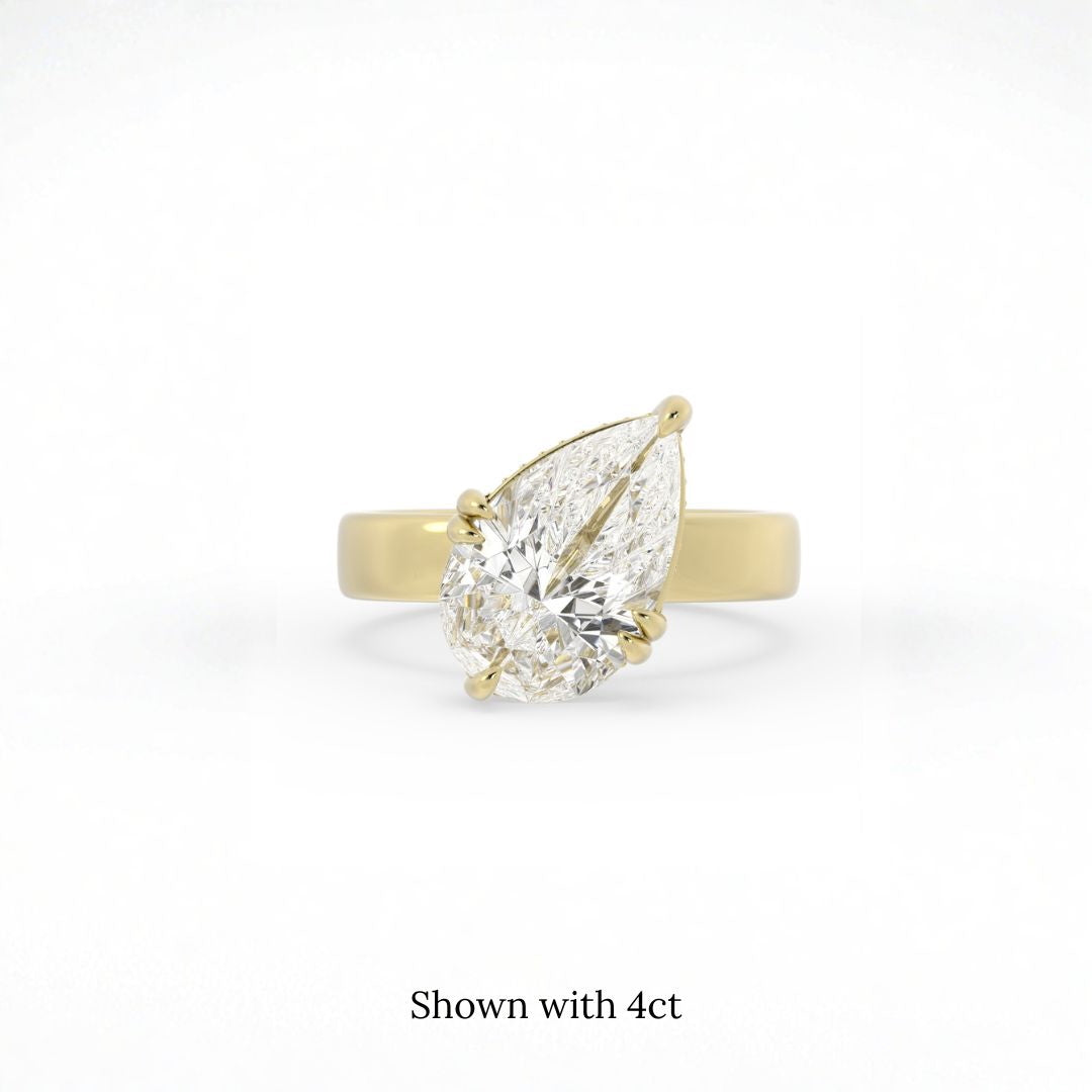 The Bettina Hidden Halo Engagement Ring (Pear)