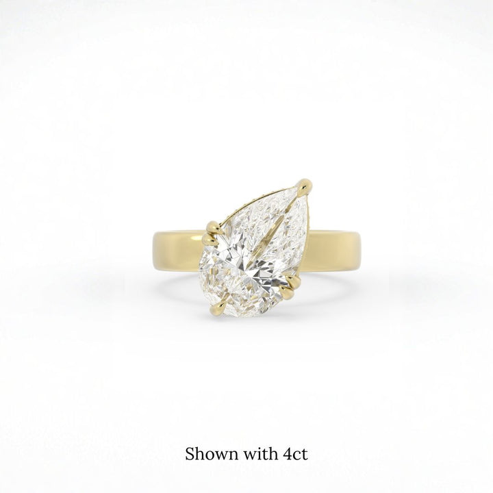 The Bettina Hidden Halo Engagement Ring (Pear)